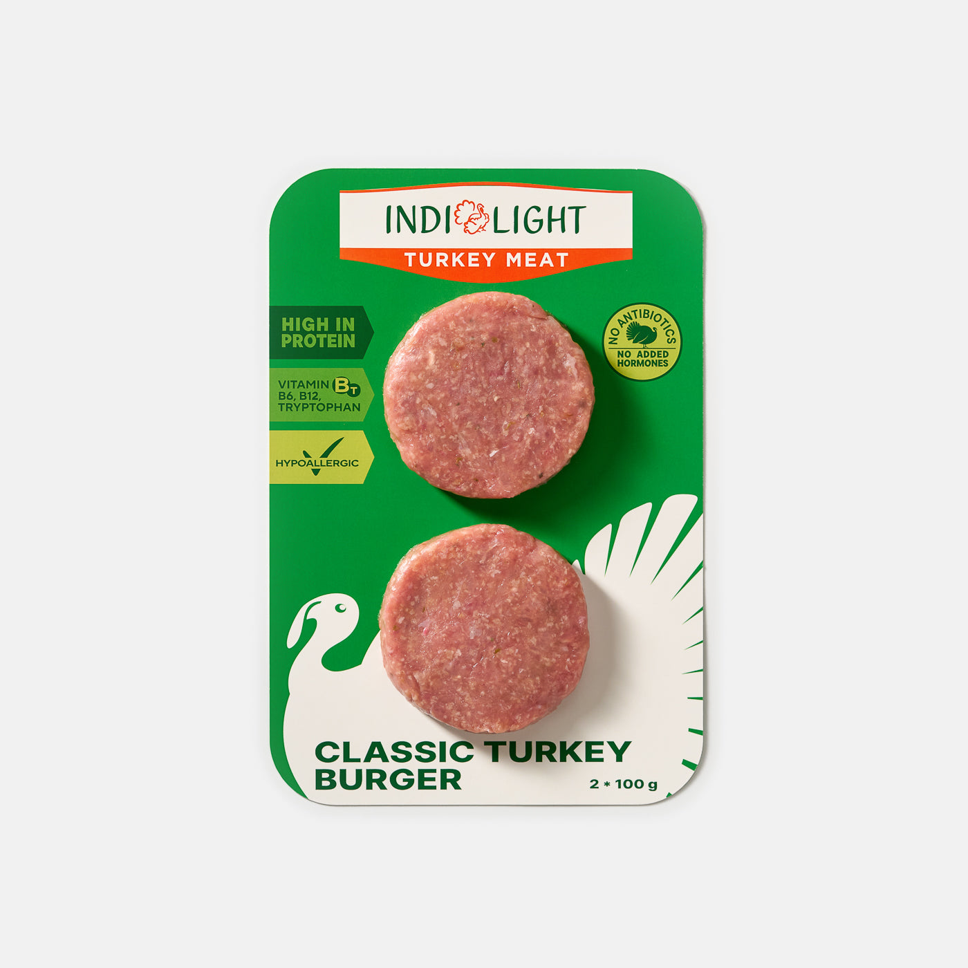 Indilight Classic Turkey Burgers – 2 X 100g