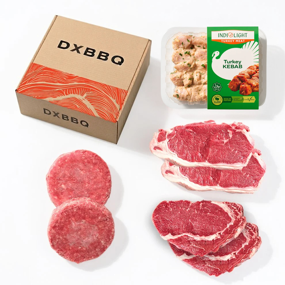 Family Feast Box (2 Ribeyes + 2 Striploins + 2 Burgers + Kebab)