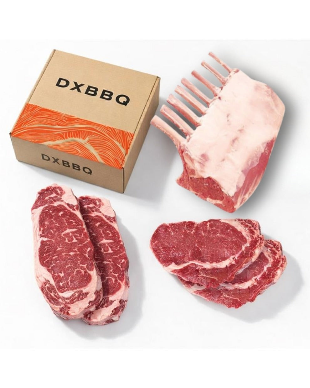 Spring Feast Box (Frenched Lamb Rack + 2 Ribeyes + 2 Wagyu Striploins)