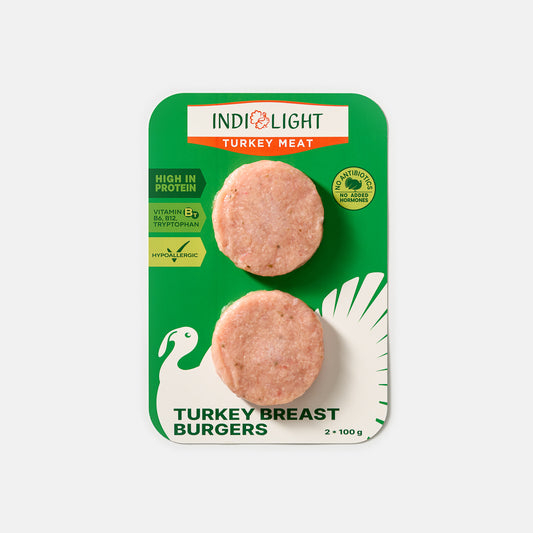 Indilight Turkey Breast Burgers – 2 X 100g